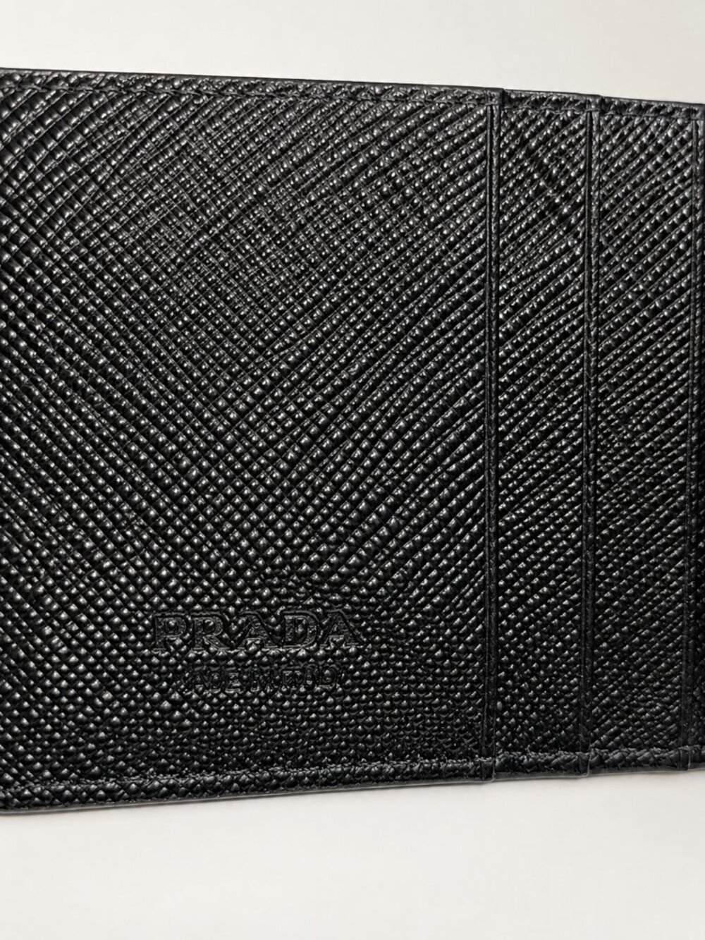 Prada Black Saffiano Leather Bifold Card Holder Wallet New - Picture 6 of 8